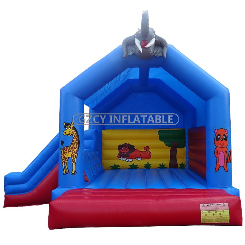 Kids Cartoon Jump Castle With Slide