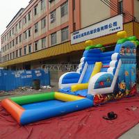 Submarine Inflatable Slide With Inflatable Swimming Pool For Children
