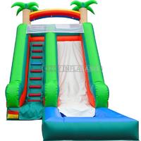 Outdoor Inflatable Forest Design Slide With Water Pool