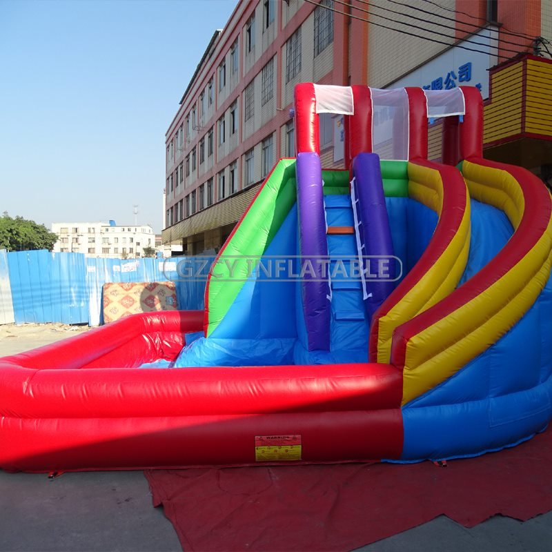 Inflatable Water Slide With Water Pool For Summer Water Games