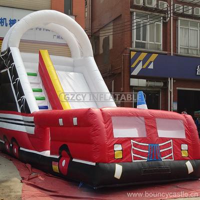 Fire fighting truck inflatable dry slide