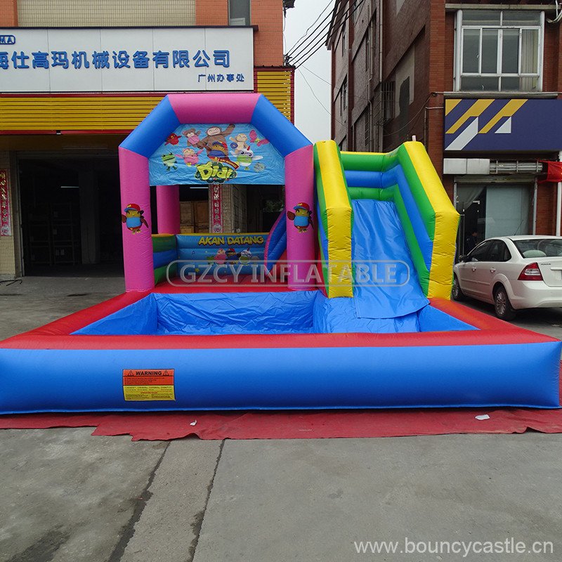 Didi Theme Inflatable Bouncer Moonwalks With Pool