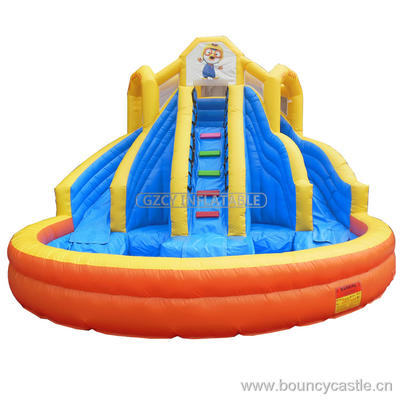 Summer Use Inflatable Water Slide With Pool For Garden