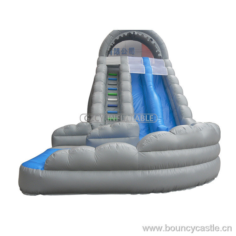 Two Lanes Double Slides Inflatable Water Slide